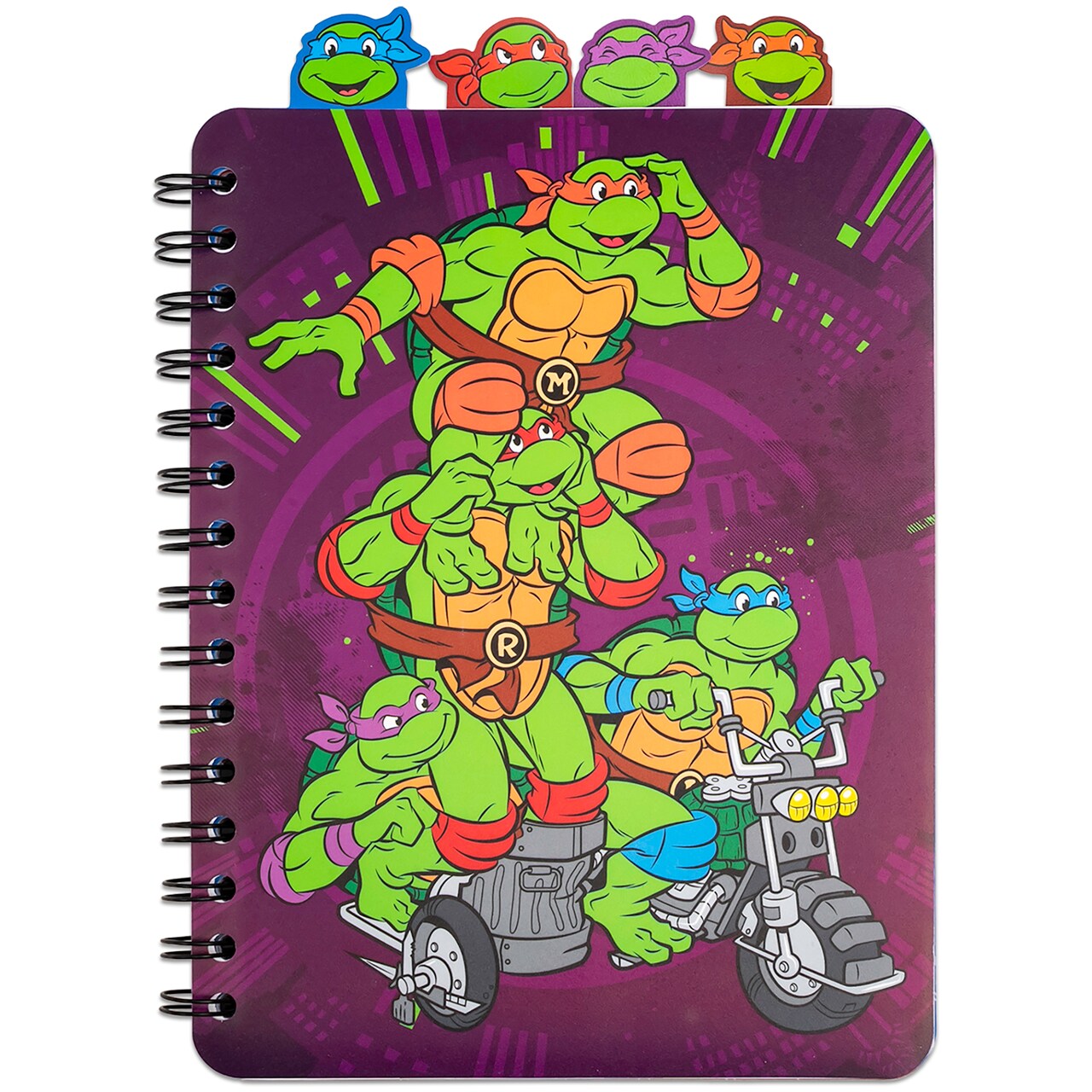 Inkology: 4 Tab Journal: Teenage Mutant Ninja Turtles - 160 Dot Pages, TMNT Spiral Notebook, Character Dividers, Writing-Notes-Dreams-Doodles, Kids 3+